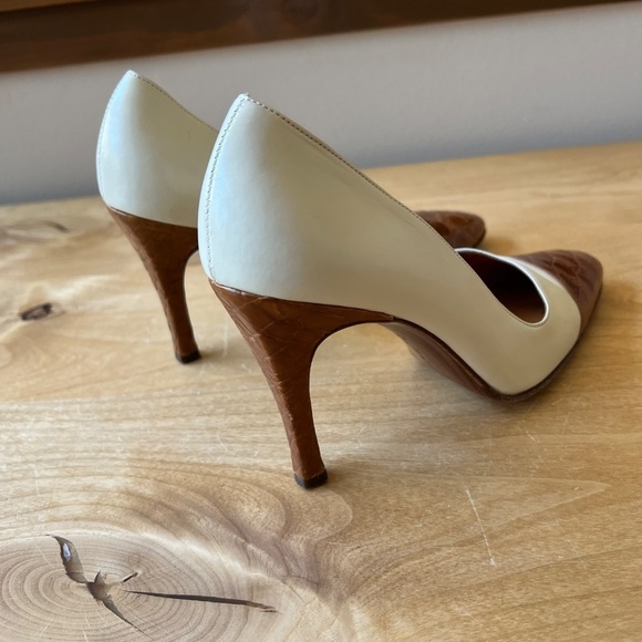 SOLD RALPH LAUREN PURPLE LABEL PUMPS 6B LEATHER CROC CLASSIC CAREER DESIGNER - Picture 5 of 11